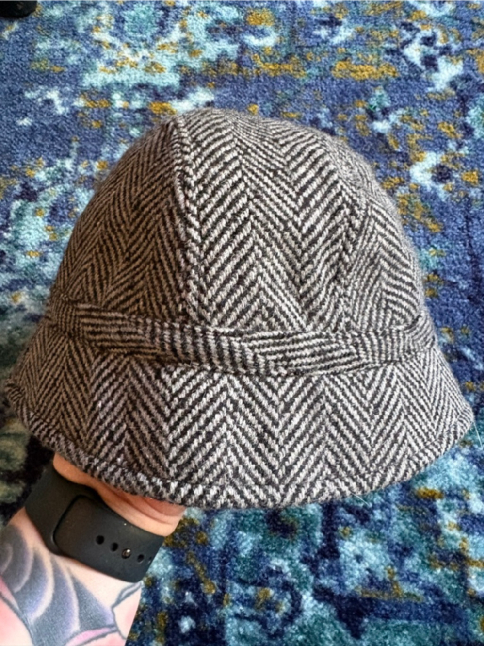 GAP Black White Herringbone Bucket Hat New